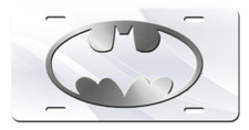 Cool Batman Logo Art On Metal Aluminum License Plate Tag New Silver And White Cool Batman Logo Art On Metal Aluminum License Plate Tag New Silver And White