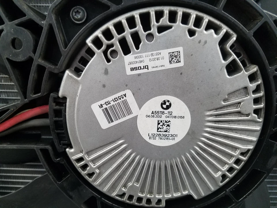 2013 BMW M5 F10 Radiator Condenser Fan Assembly #3439 A9 - Image 2 of 4