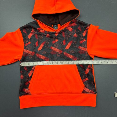 Champion Tech Fleece Hoodie Kids XS 4/5 Orange Black Pullover Sweatshirt NWT - Picture 8 of 13