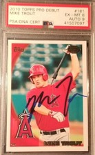 Mike Trout Signed 2010 Topps Pro Debut RC Graded PSA 6 AUTO 9