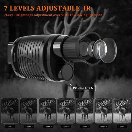 Night Vision Monocular Day Night Rechargeable Focusable 7 IR 5X ZOOM Infrared - Picture 6 of 11