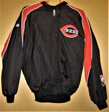 CINCINNATI REDS Zippered ELEVATION PREMIER Black Majestic Size XL JACKET w/CAP