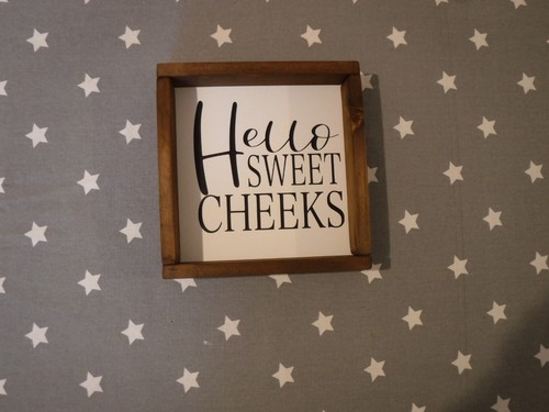 Farmhouse wall hanging humorous bathroom handmade rustic sign - Picture 5 of 7