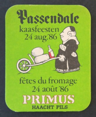 1986 PRIMUS PASSENDALE Beer Souserbock Cheese Festival Beermat Bierdeckel 14