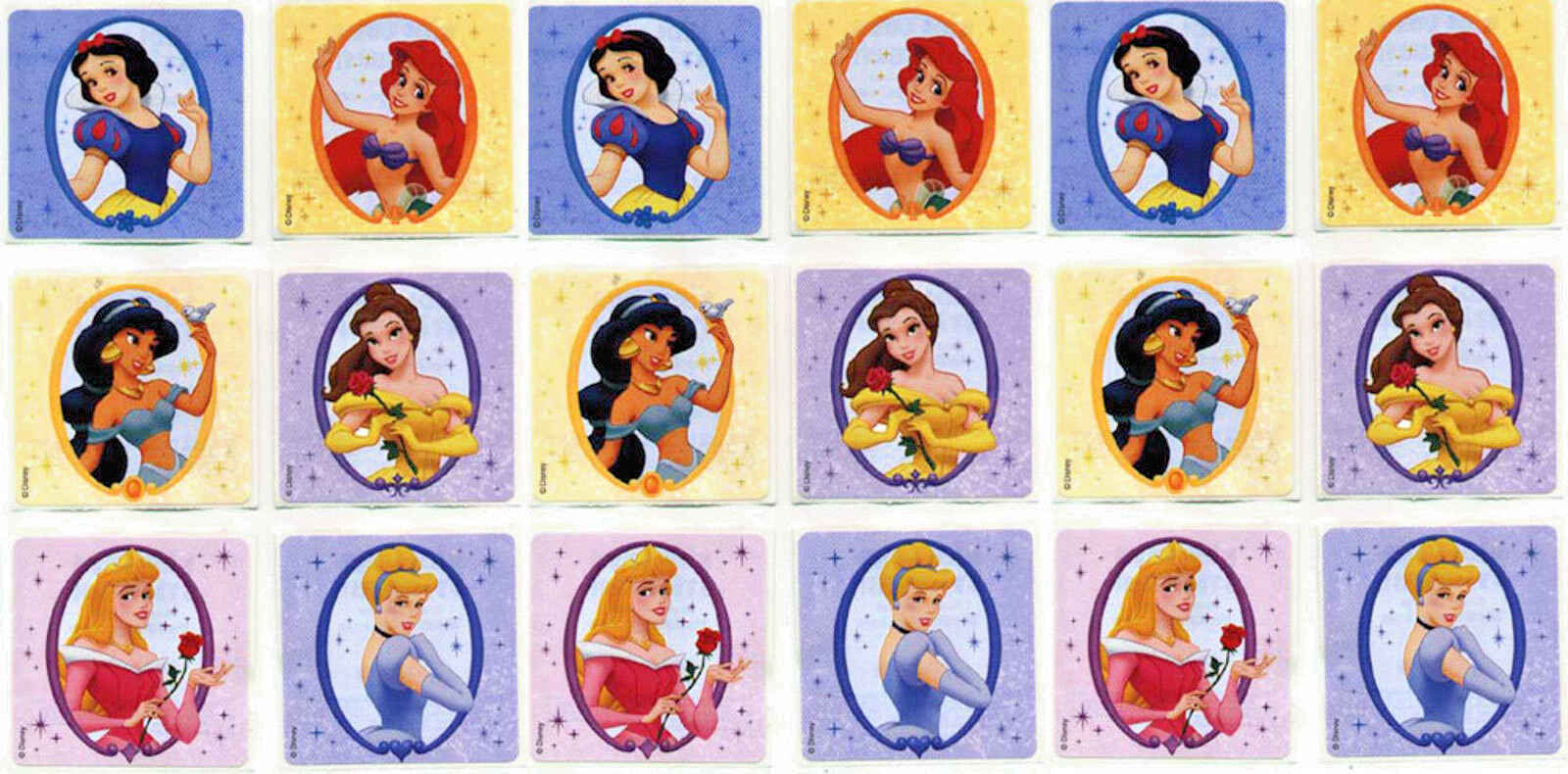 Disney Princess 18 LARGE Stickers! Belle Ariel Aurora Snow White ...
