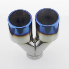 Dual Blue Burnt 3.5 Outlet 2.5 Inlet 7.4 Long Dual Wall Stainless Exhaust Tip Dual Blue Burnt 3.5 Outlet 2.5 Inlet 7.4 Long Dual Wall Stainless Exhaust Tip