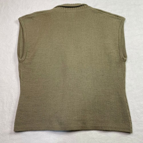 Doncaster Mens Sweater Vest sz M Beige Button Front Shawl Collar Knit Wool New - Picture 12 of 13