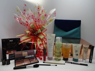 No7 Luxus Beauty Hautpflege & Make Up Geschenkbox Geschenkkorb, Gratis No7 Kosmetiktasche