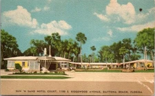 Postcard Sun n Sand Hotel Court Daytona Beach Florida FL Unposted