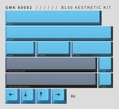 GMK 80082 BL00 - SEALED Spacebars Set - Double Shot ABS Keycaps For Keyboards