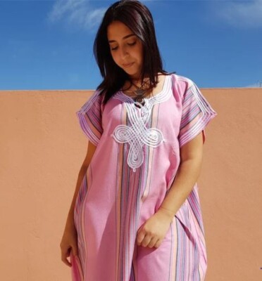 pink moroccan dress Blush Pink