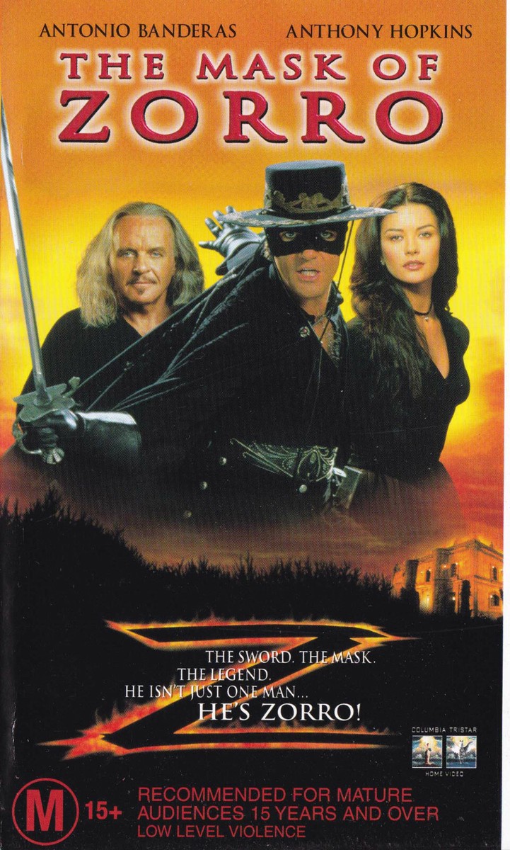 THE MASK OF ZORRO Antonio Banderas / Anthony Hopkins VIDEO VHS Pal