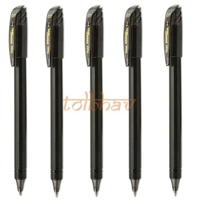 Pentel EnerGel BL 417 Roller Gel Pen - Black Ink 0.7mm Point - Pack of 5