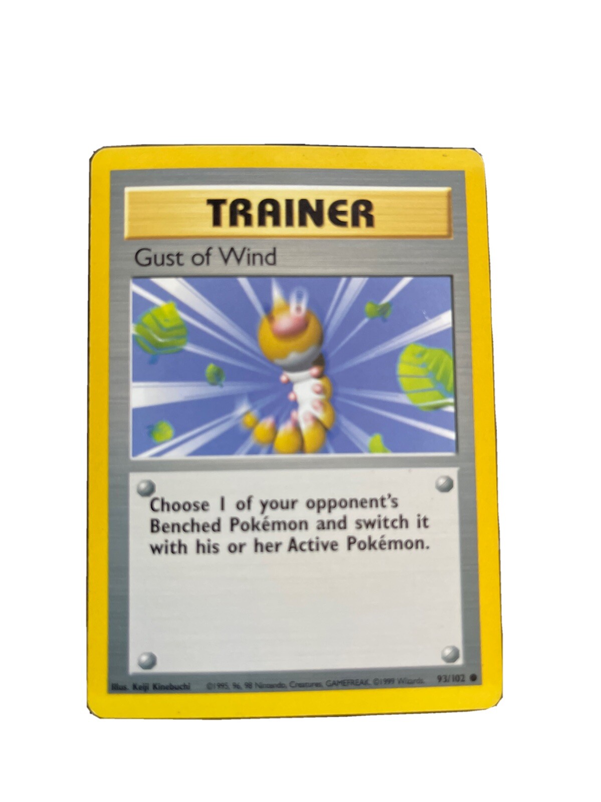 Shadowless 1999 Gust Of Wind 93/102 - Pokemon Card TCG Base Set Trainer LP