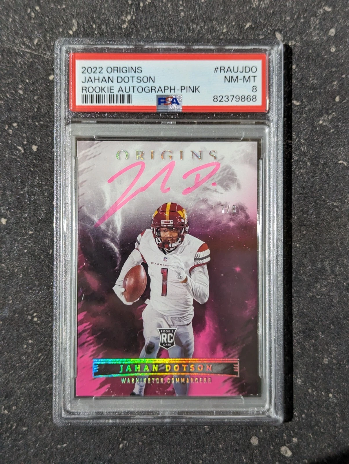 Jahan Dotson Panini Origins Rookie Autographs #RAUJDO Pink