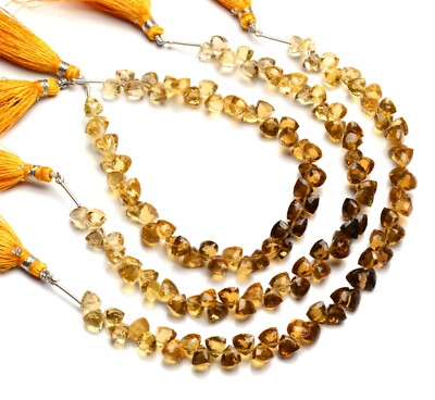 Natural Gem Multi Quartz 6mm Size Faceted 3D Trillion Shape Briolette Beads 9''