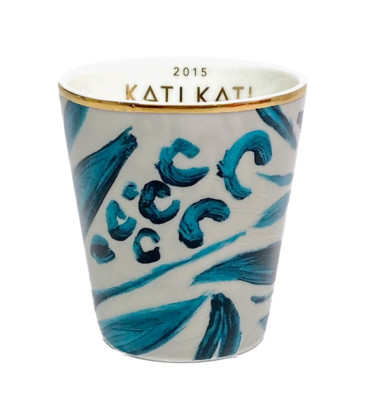 Starbucks 2015 Kati Kati Blend 3oz Tasting Cup - Blue & Gold Espresso Demi Mug