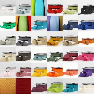 SIMON BROWNE CRAFTS 20mm Pure Cotton Herringbone Twill Tape Binding 37 Colours Buy 1 2 4 or 8m+ 062D