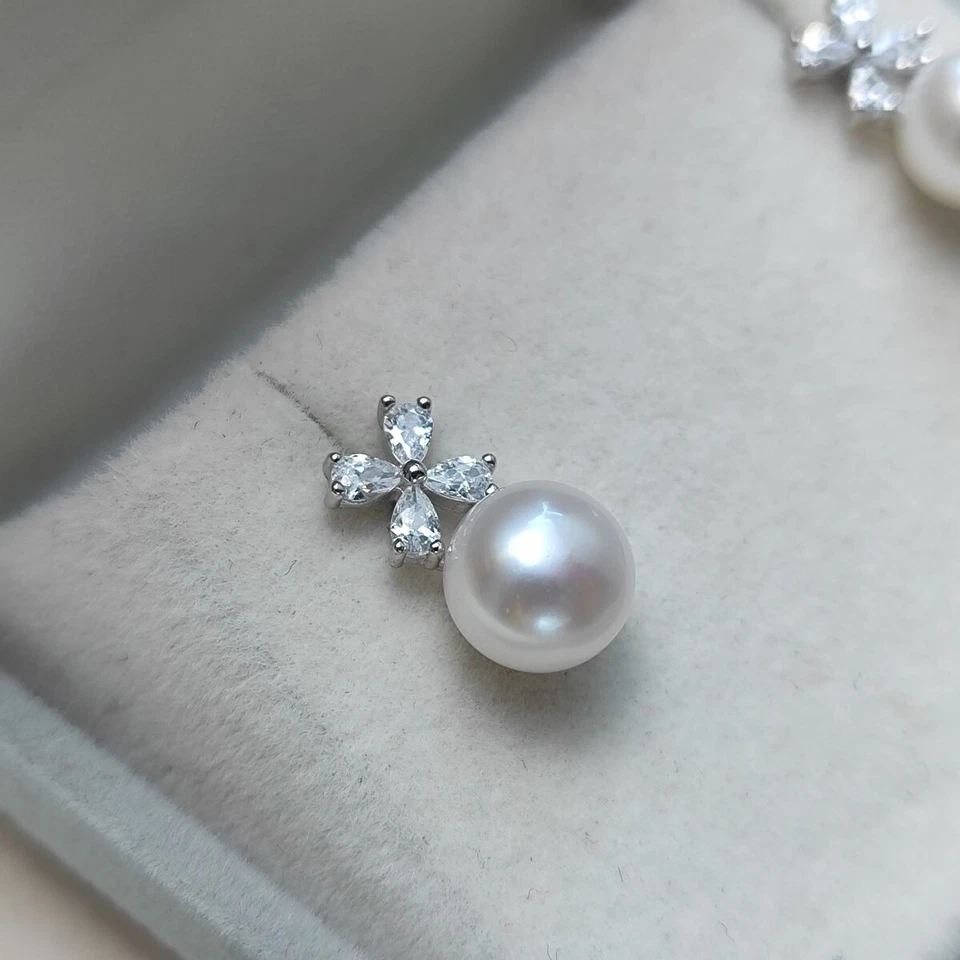 Aretes de perlas de agua dulce hechos a mano de aleación con ajuste de aves joyas para mujer Foto 2 de 3