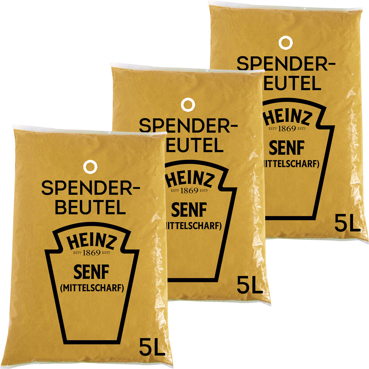 Heinz Mostaza Semifuerte Picante En Bolsa Dosificadora 3 X 5 Litros 15000ml