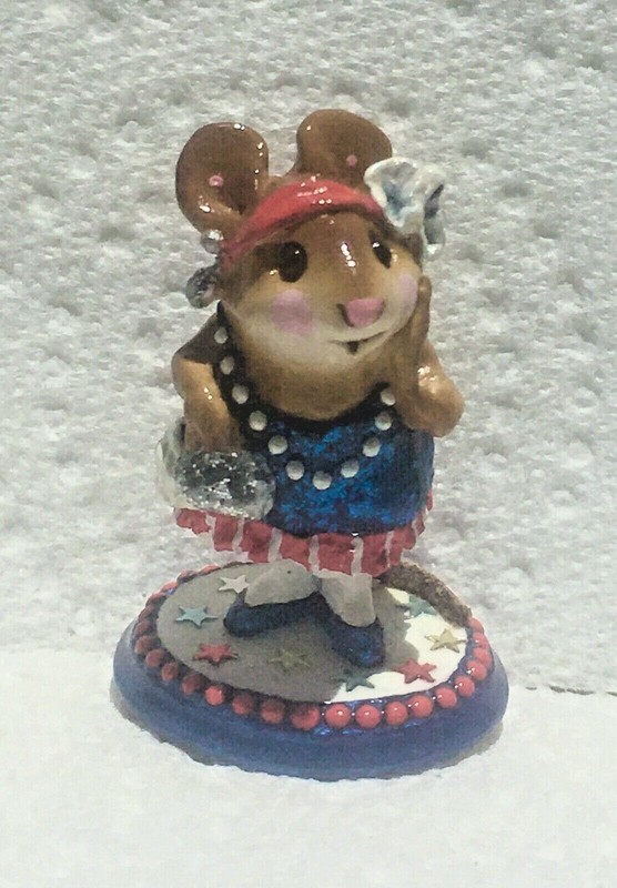 WEE FOREST FOLK   ZELDA  R/W/B  BLUE GLITTER DRESS MINT WITH BOX