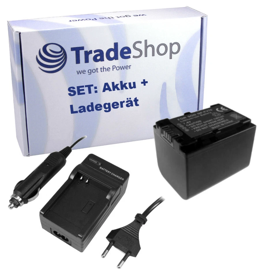 TRADE-SHOP BATTERIA + CARICABATTERIE per chip SONY NP-FV30 NP-FV50 NP-FV70 NP-FV100