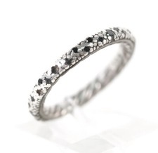 Authentic David Yurman Sterling Silver Black Diamond Ring Band Size 5