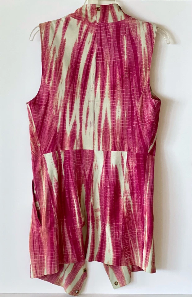 MICHAEL Kors Pink Suede Grommet Trim Draped Vest. Pink/White Size: S - Image 4 of 4