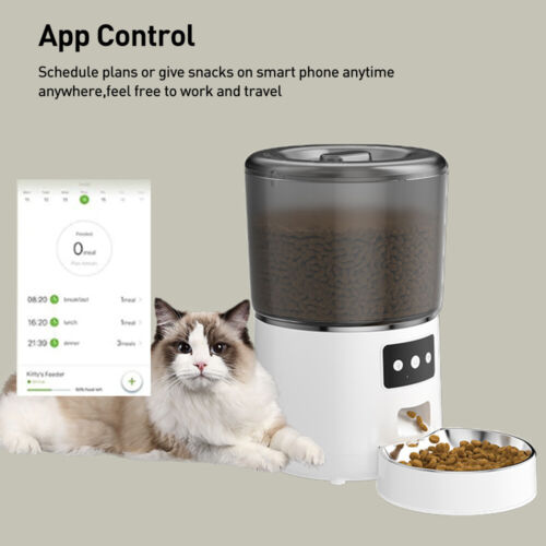 4L Auto Pet Feeder Automatic Cat Dog Smart Wi-Fi Food Dispenser Remote Feeding - Picture 7 of 18