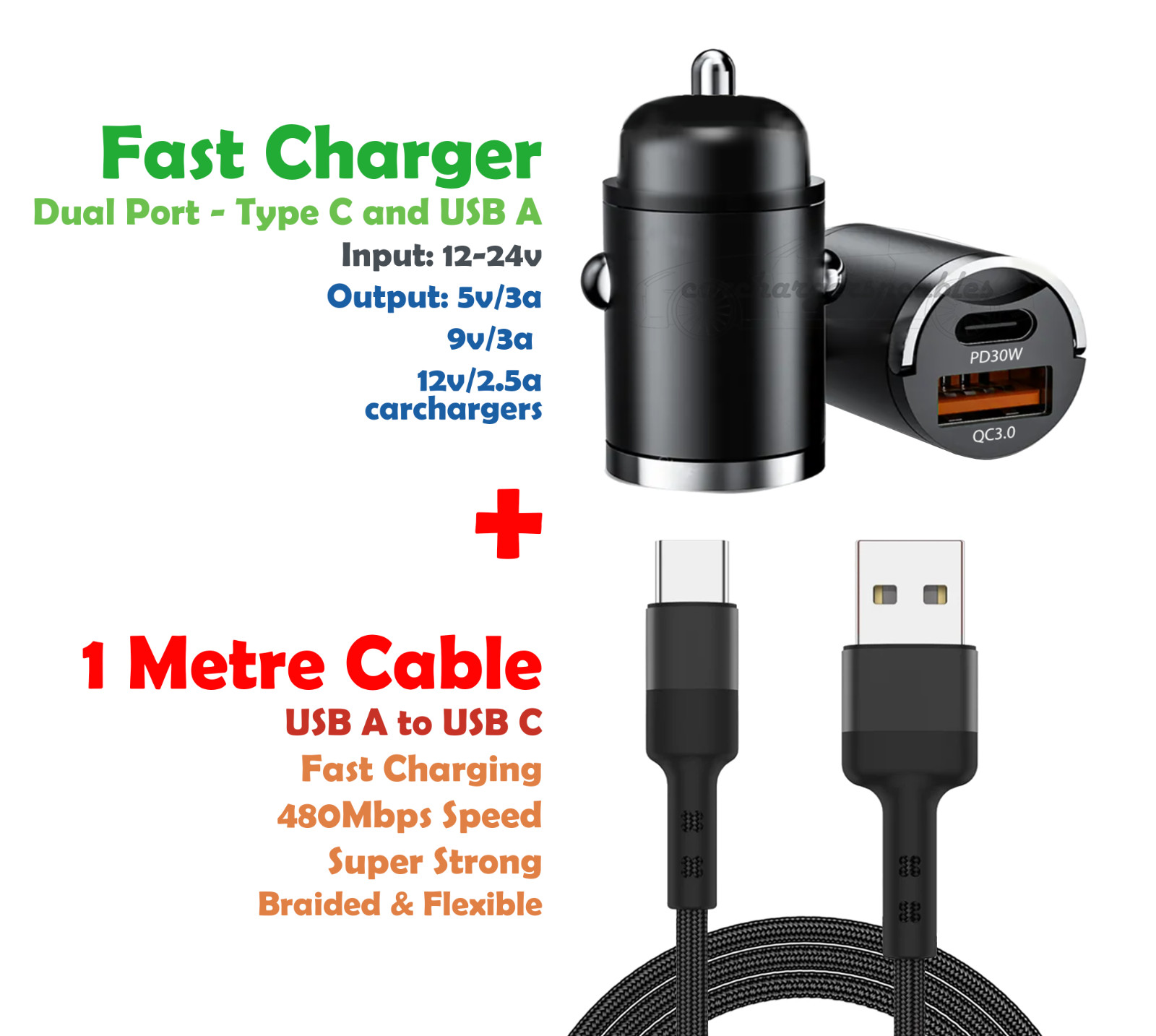 Fast Car Charger 2 USB Port For iPhone Samsung Cigarette Lighter Socket Adapter