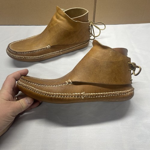 Original Carl Dyer Rendezvous Mocasines Cuero Talla 12 EE. UU. Zapato con Cordones Traseros - Imagen 3 de 18