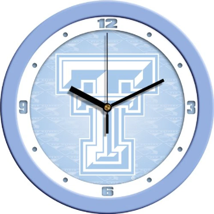 Reloj de Pared SunTime NCAA Texas Tech Red Raiders - Azul Bebé NUEVO Foto 2 de 3