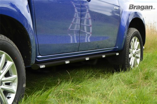 Barras laterales cónicas + LED ámbar para adaptarse a Mitsubishi L200 Triton 2012-2015 - NEGRO - Imagen 3 de 8