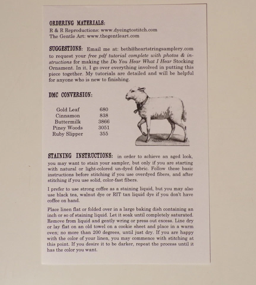 Do you hear what I hear Stocking ornament 1 - heartstring samplery cross stitch - Image 2 of 3