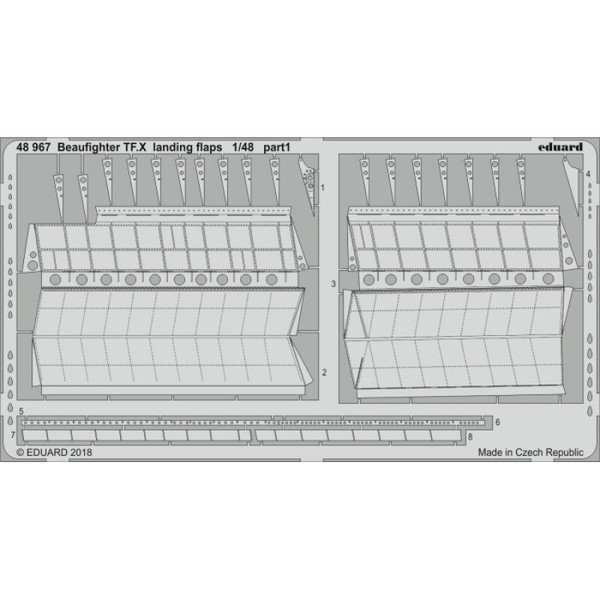 MW22 Eduard 48967 Beaufighter Tf.X Landing Flaps 1/48 Pe Set For Revell-image
