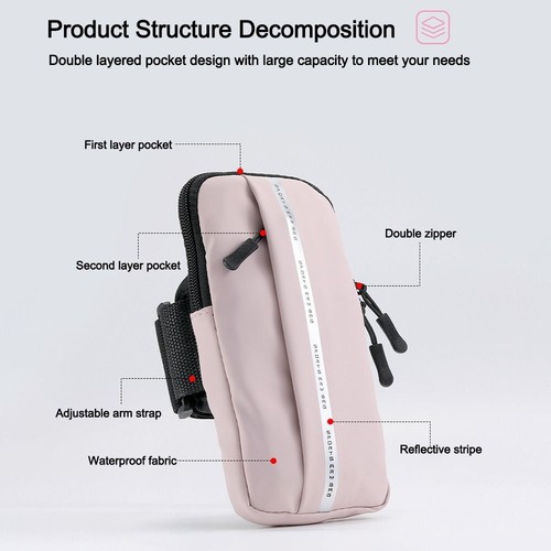 Breathable Cell Phone Running Armband Holder Jogging Bags for Exercise Workout - Zdjęcie 10 z 17