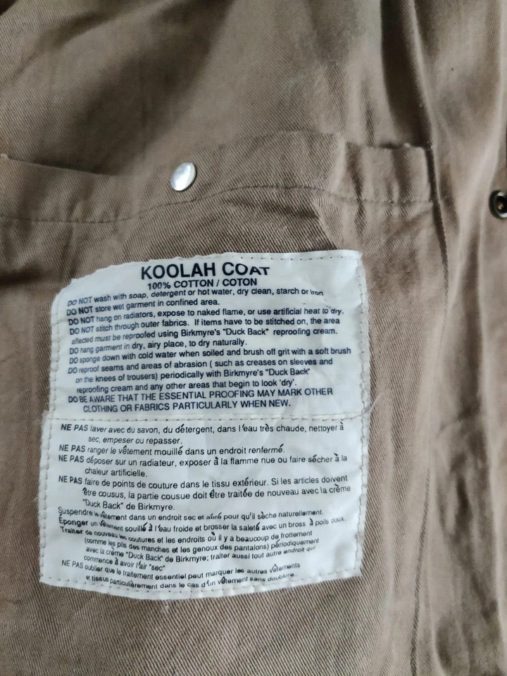 KOOLAH vintage brown western oilskin waterproof duster coat in Größe S/P - Bild 3 von 4