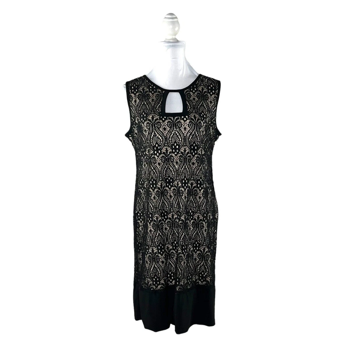 knee length dresses for ladies Kiyonna Women's Plus Size Scalloped Boudoir Lace Dress