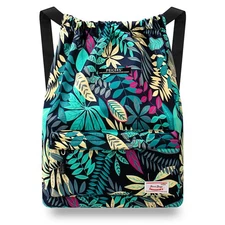 Waterproof Drawstring Sport Bag Lightweight Sackpack Backpack for Men and (Bl...