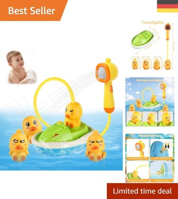 Elektrische Wasserstrahl Ente für Babys - Sicheres Badespielzeug mit 3 Sprühmodi