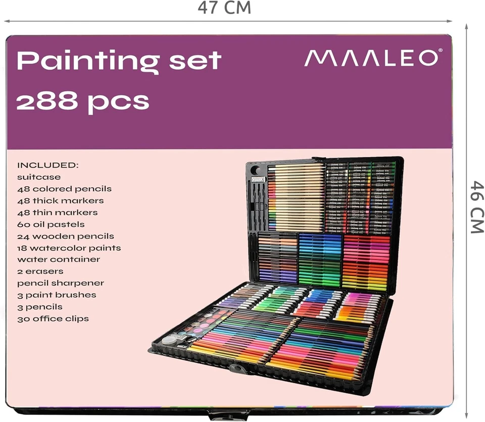 ISO TRADE Malkoffer 288-tlg Kinder XXL Zeichenkoffer Kreativset Schule & Zuhause - Bild 2 von 4