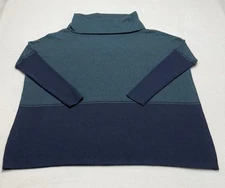 Smartwool Edgewood Sweater Poncho Women's Large Teal Blue Oversized Merino Wool