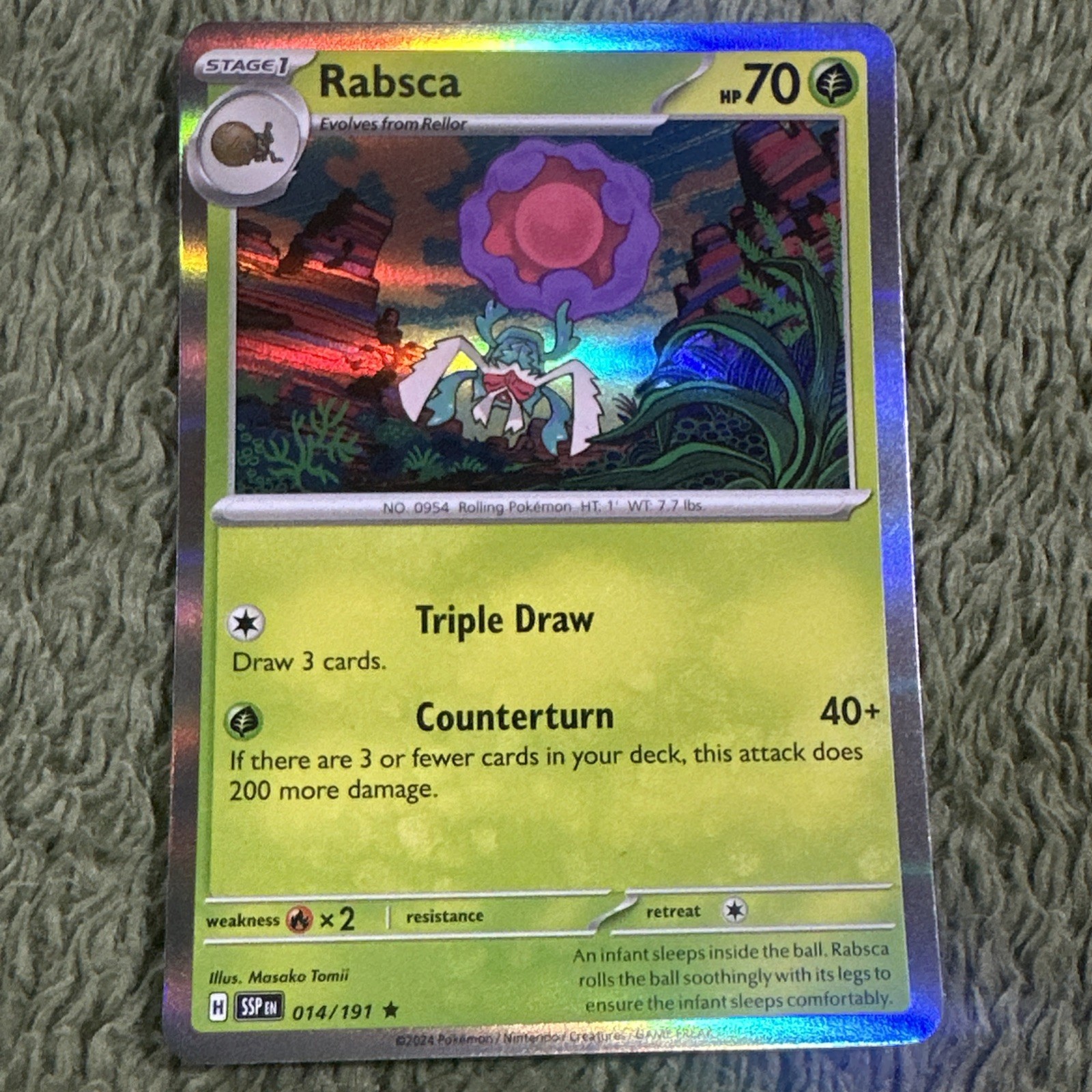 Rabsca 14/191 - Pokemon Surging Sparks - Holo - Mint Pack Fresh