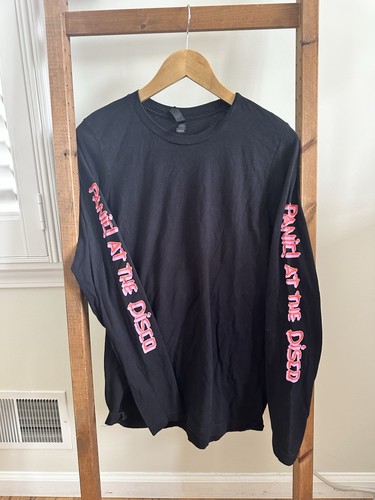 Panic At The Disco Shirt Black M Long Sleeve T-Shirt Double Sided TOUR SOLDOUT