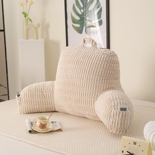 Reading Pillow for Sitting in Bed, Large Backrest Reading Pillow with Arm Res...