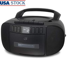 Portable Boombox CD Cassette Player AM FM Radio Aux Input Stereo Speakers New