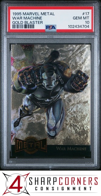 1995 MARVEL METAL METAL BLASTER GOLD #17 WAR MACHINE PSA 10