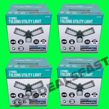 4 PACK LED 32W (150-Watt Equiv) Folding 3-Panel Daylight LED Light Bulb Garage