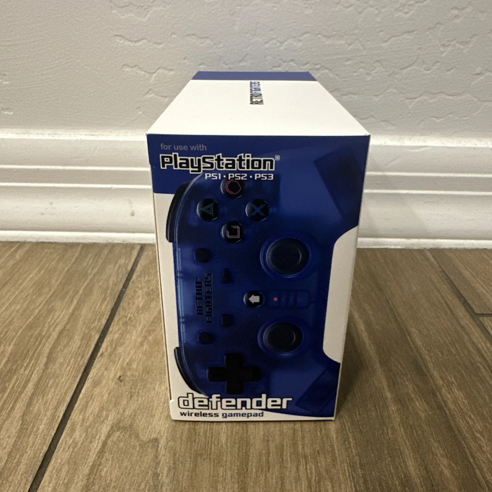 Retro Fighters Defender Wireless Gamepad Controller Blue PS1 - PS2 - PS3 - Image 4 of 4