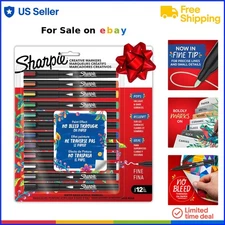 Water-Based Acrylic Paint Markers Fine Tip Assorted 12 Pack for Art Crafting